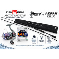 Комплект для спиннинговой рыбалки FISH2FISH Activator 2.40м 10-30гр + катушка AKARA Galeon 2000-4 + леска AKARA GLX 0.28 (10.3kg)