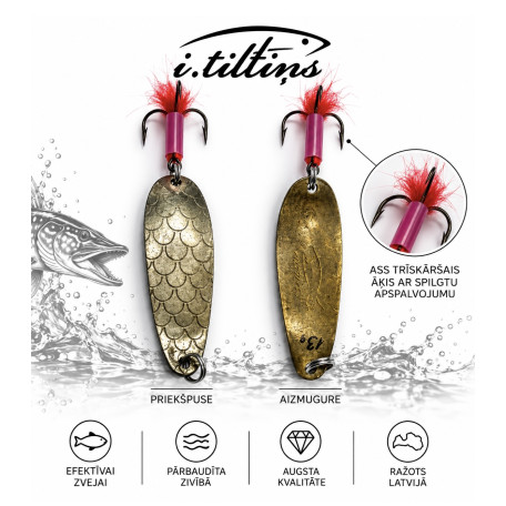 Блесна 2 метала I.Tiltiņš SILVER/GOLD 55мм Блесна 2 метала I.Tiltiņš SILVER/GOLD 55мм