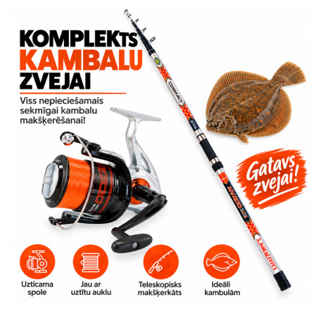 Комплект для ловли камбалы Lineaeffe Lanseta Tele Ocean Extreme Fishing 4.20m + Катушка Mulineta S7 + Леска Комплект для ловли камбалы Lineaeffe Lanseta Tele Ocean Extreme Fishing 4.20m + Катушка Mulineta S7 + Леска