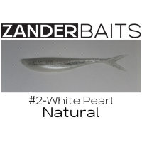Силиконовая приманка VTail FAT 5.5" #2 White Pearl Natural