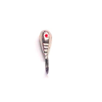 Серебрянная мормышка со свинцом и кембриком 3 крючок COBRA № 10 0,65гр