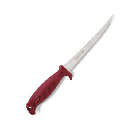 Нож Rapala филейный лезвие 15 см, красная рукоятка, без чехла